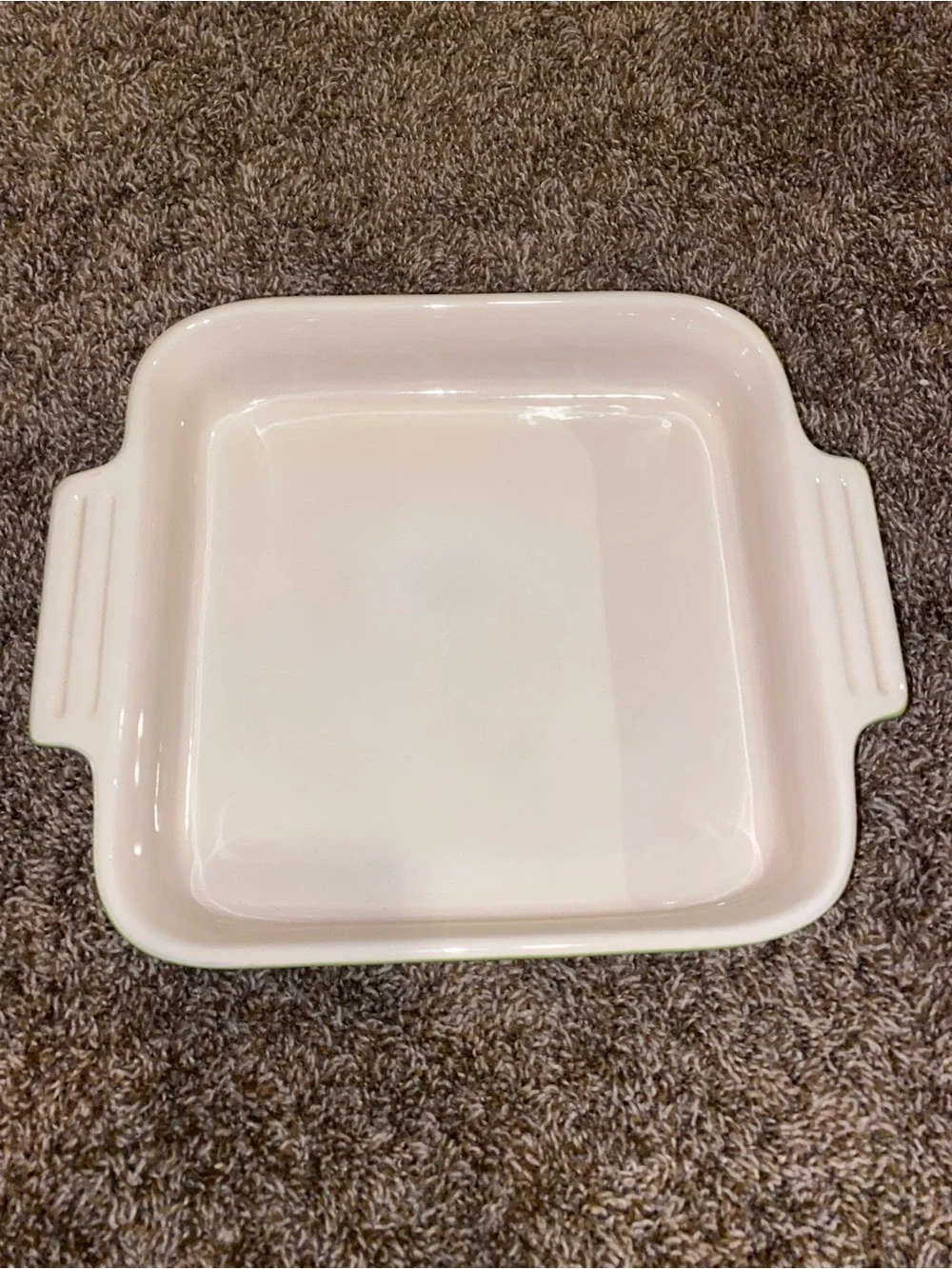 Le Creuset Square Stoneware Baking Dish 9x9 Green Lime Cream Casserole France